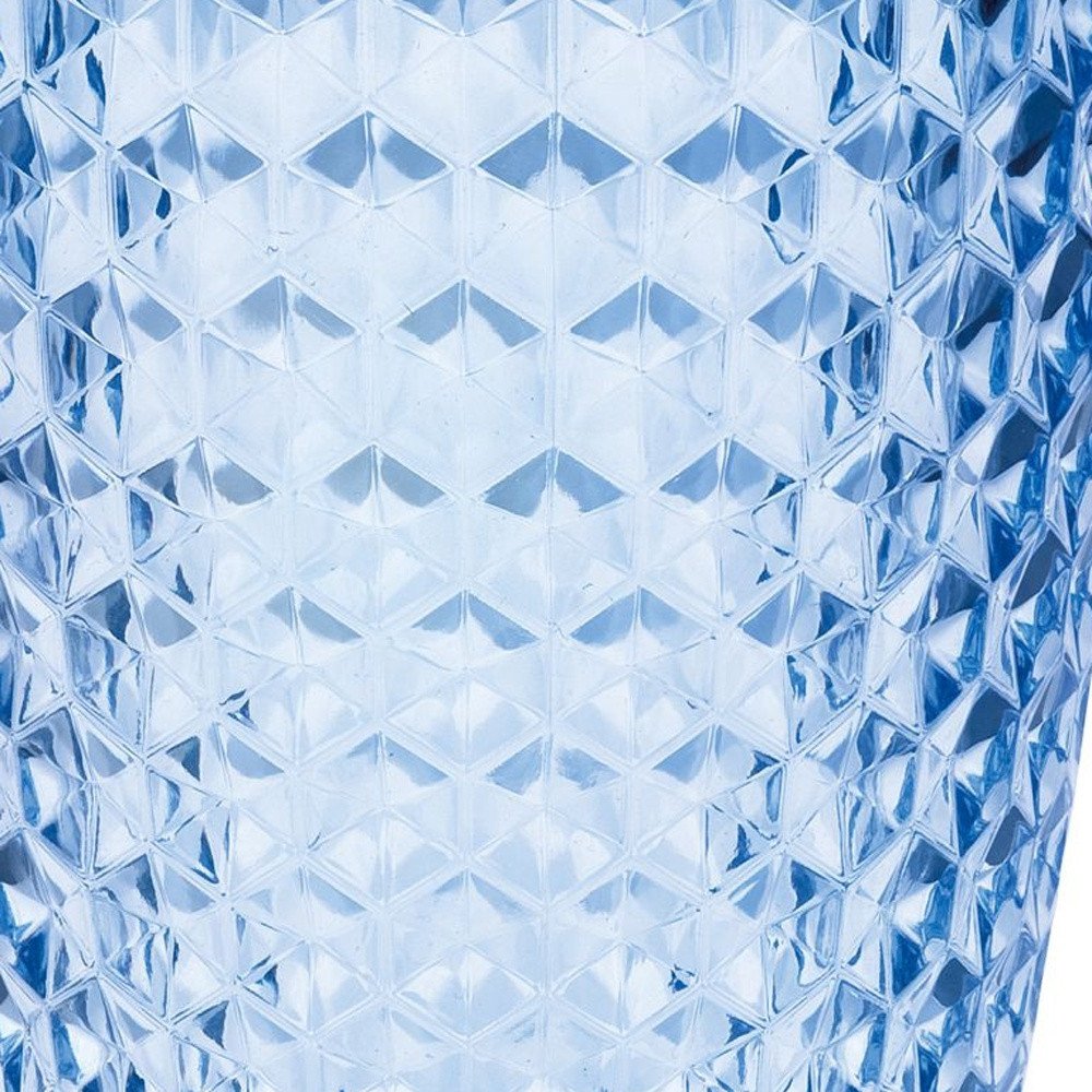 Set of Four Blue Diamond Acrylic Stemless Whiskey Glass HomeRoots