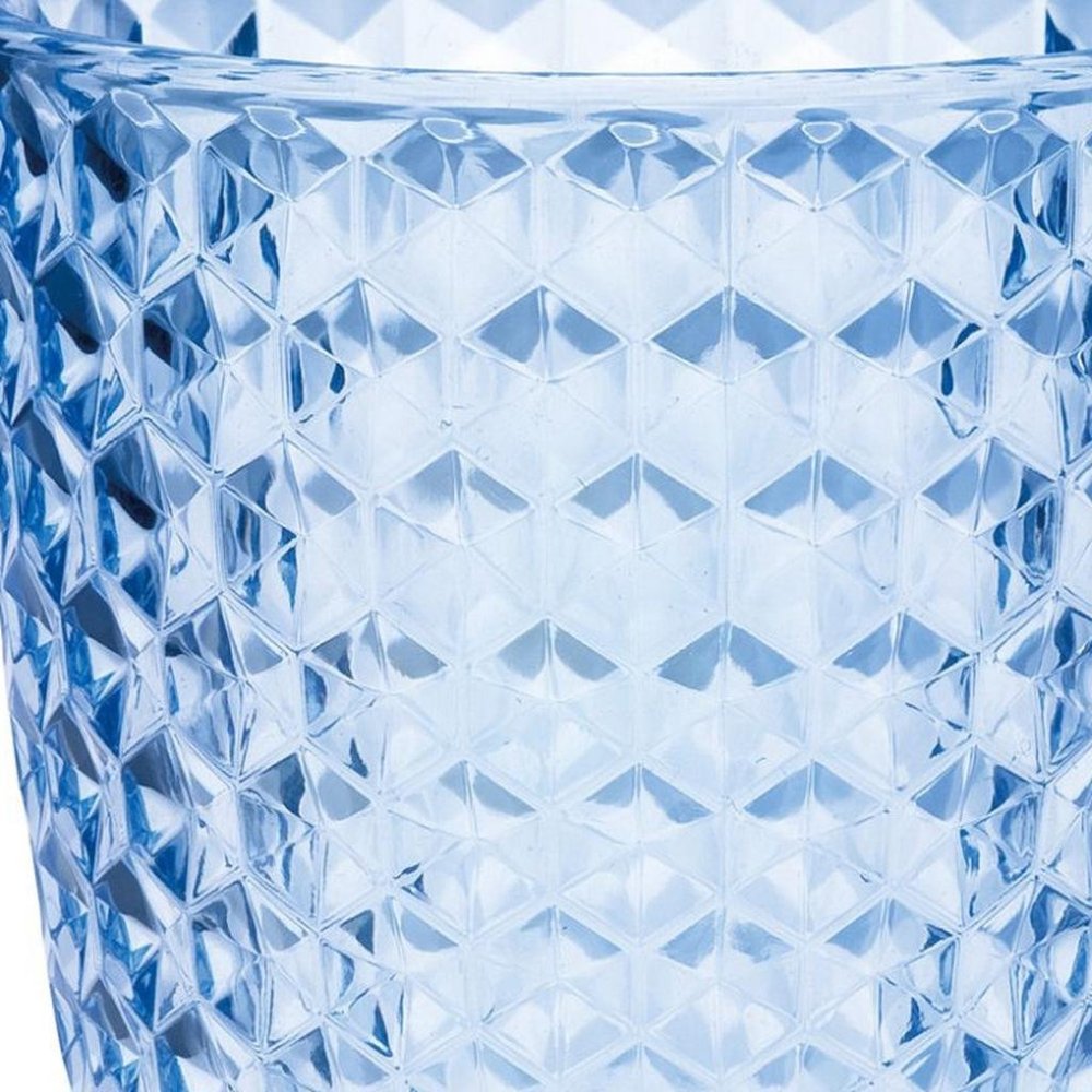 Set of Four Blue Diamond Acrylic Stemless Whiskey Glass HomeRoots