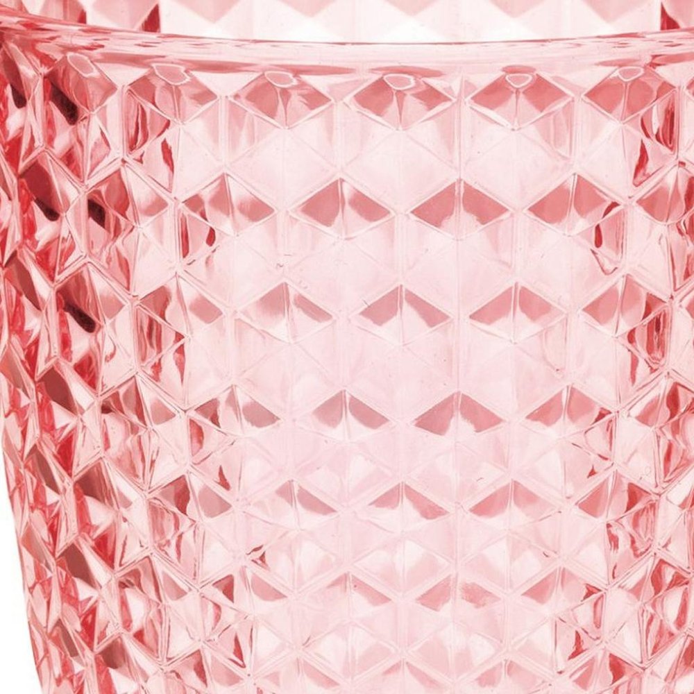 Set of Four Clear Diamond Acrylic Stemless Whiskey Glasses HomeRoots