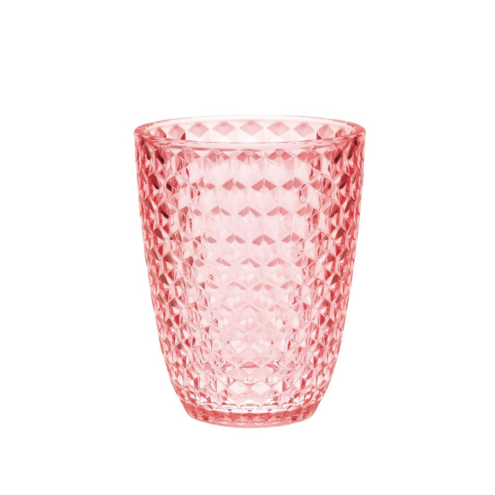 Set of Four Clear Diamond Acrylic Stemless Whiskey Glasses HomeRoots