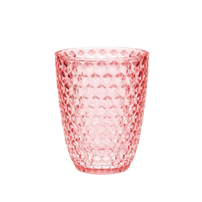 Set of Four Clear Diamond Acrylic Stemless Whiskey Glasses HomeRoots