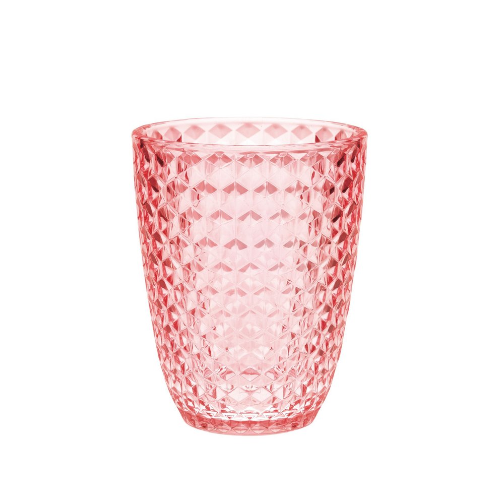 Set of Four Clear Diamond Acrylic Stemless Whiskey Glasses HomeRoots