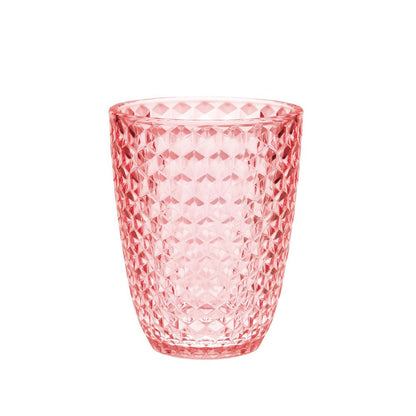 Set of Four Clear Diamond Acrylic Stemless Whiskey Glasses HomeRoots