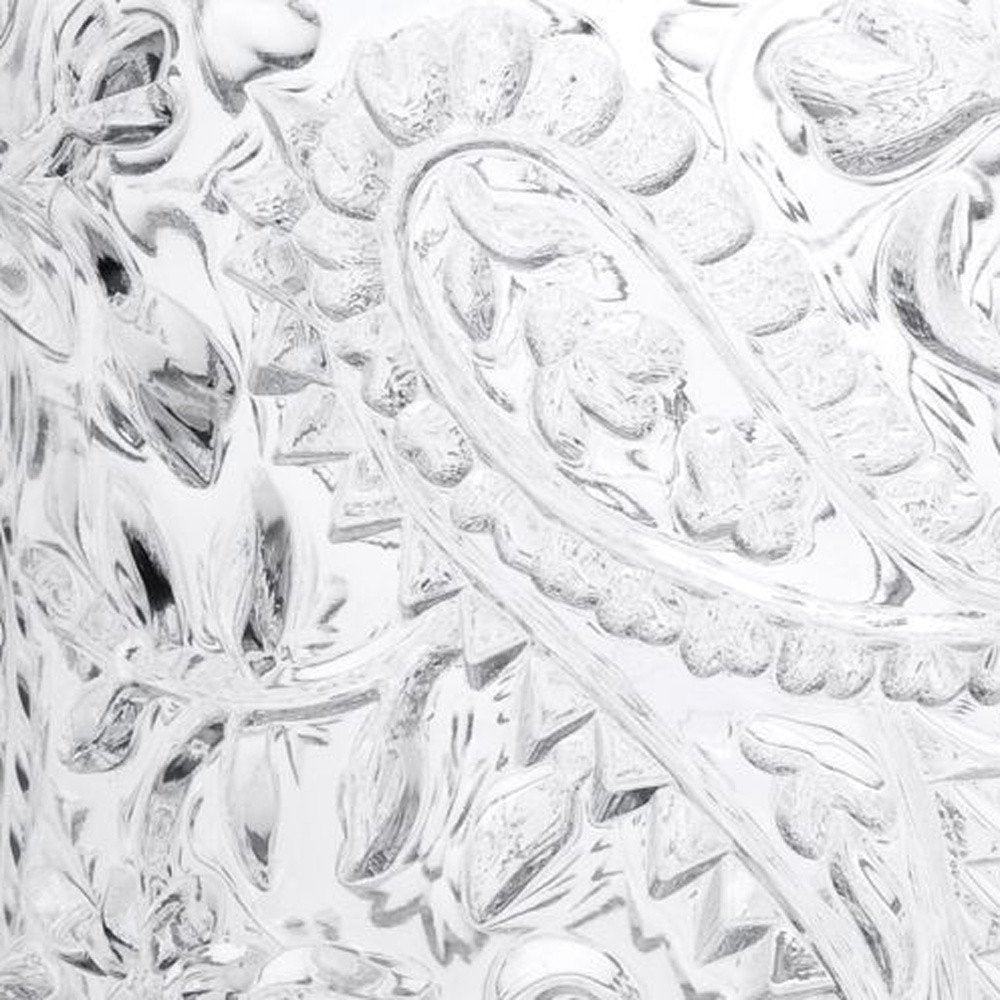 Set of Four Clear Paisley Acrylic Stemless Whiskey Glass HomeRoots