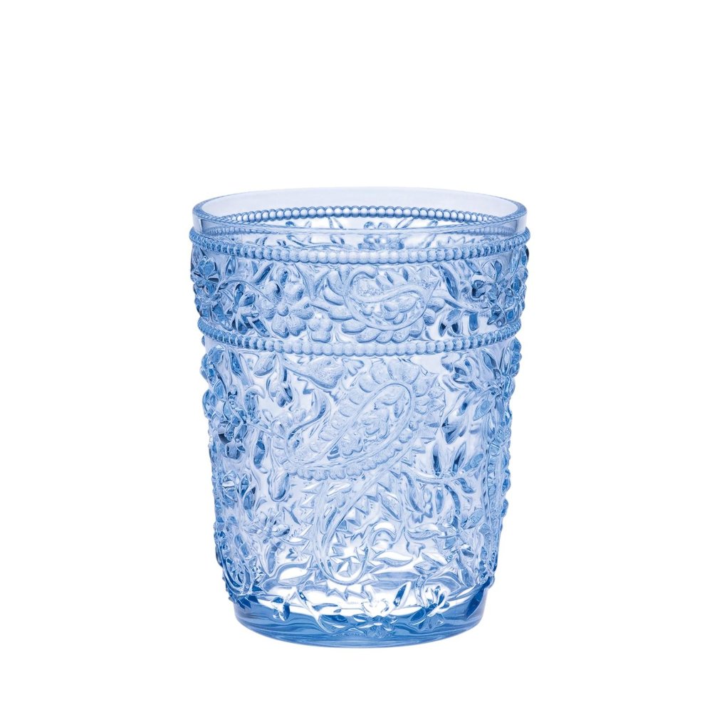 Set of Four Clear Paisley Acrylic Stemless Whiskey Glass HomeRoots