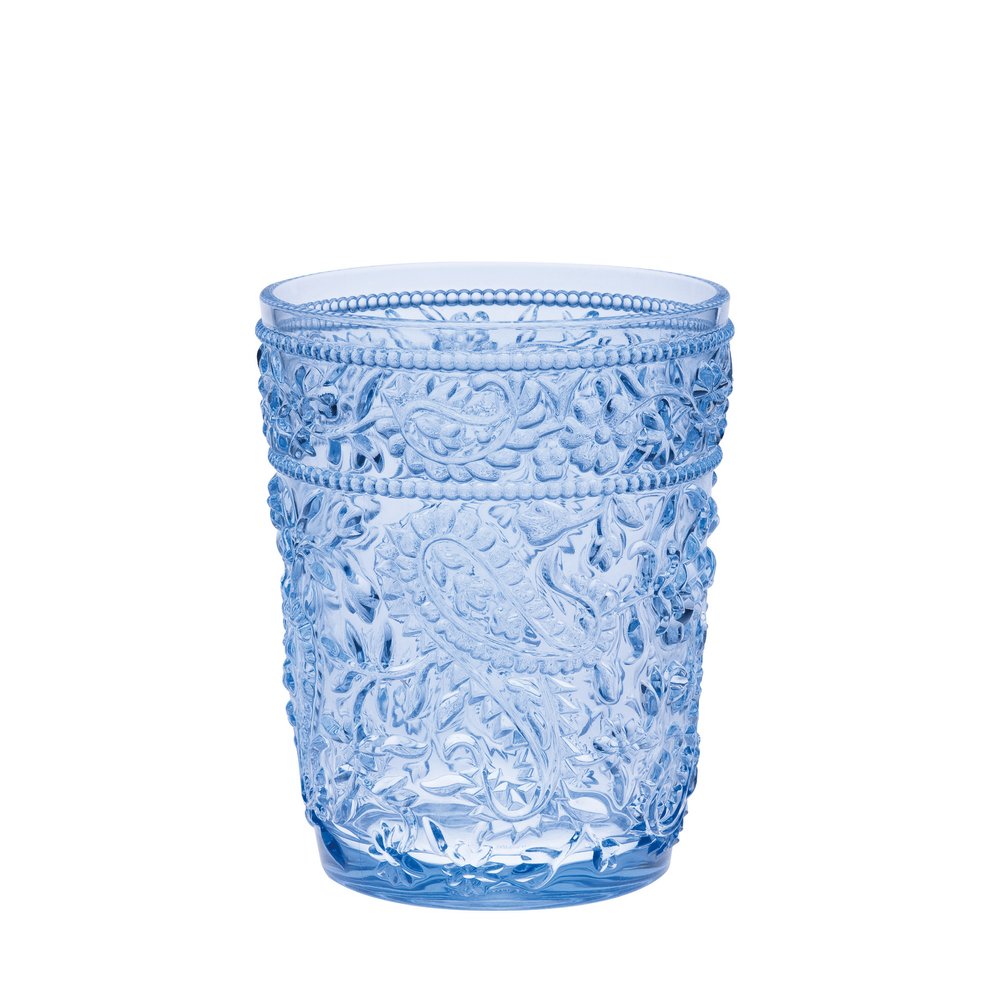 Set of Four Clear Paisley Acrylic Stemless Whiskey Glass HomeRoots
