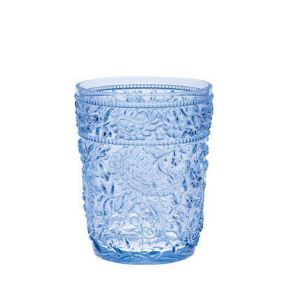 Set of Four Clear Paisley Acrylic Stemless Whiskey Glass HomeRoots