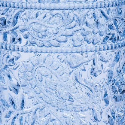 Set of Four Blue Paisley Acrylic Stemless Whiskey Glasses HomeRoots