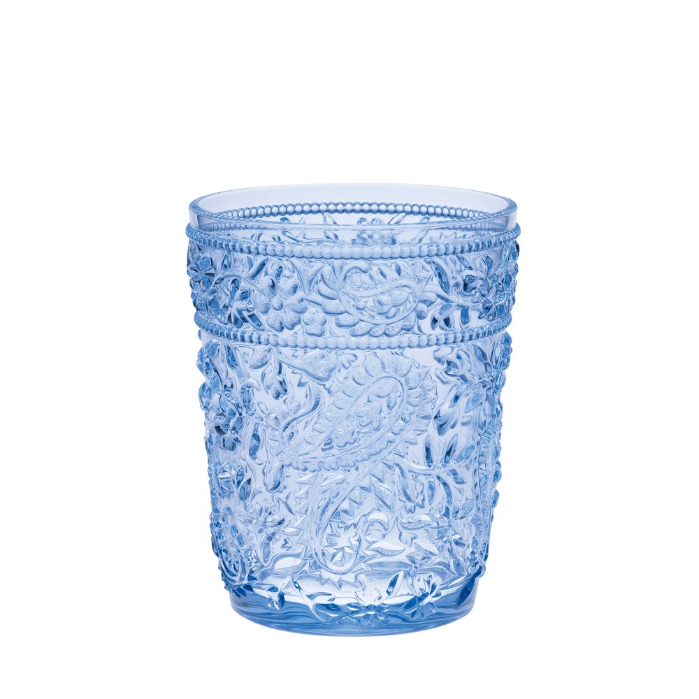 Set of Four Clear Paisley Acrylic Stemless Whiskey Glass HomeRoots