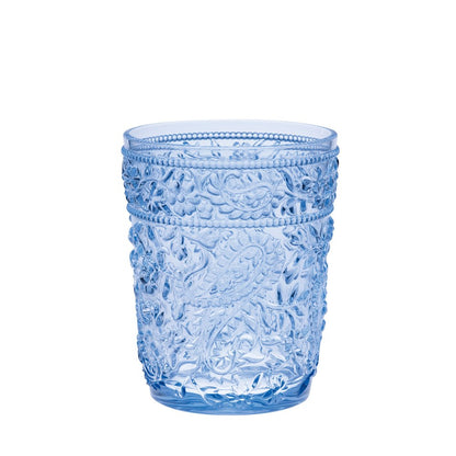 Set of Four Clear Paisley Acrylic Stemless Whiskey Glass HomeRoots