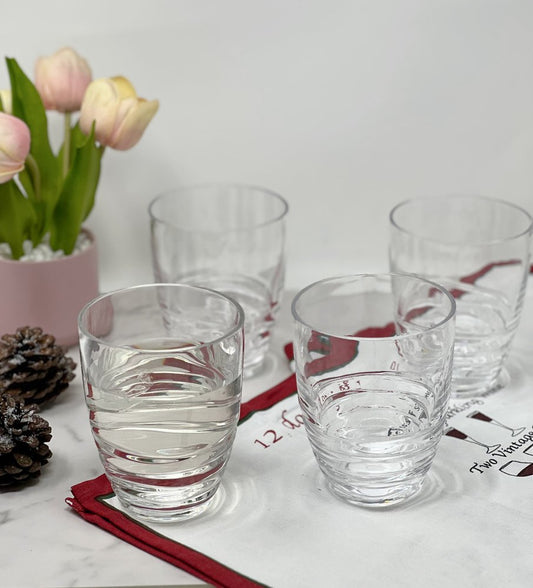 Set of Four Clear Acrylic Stemless Whiskey Glass HomeRoots