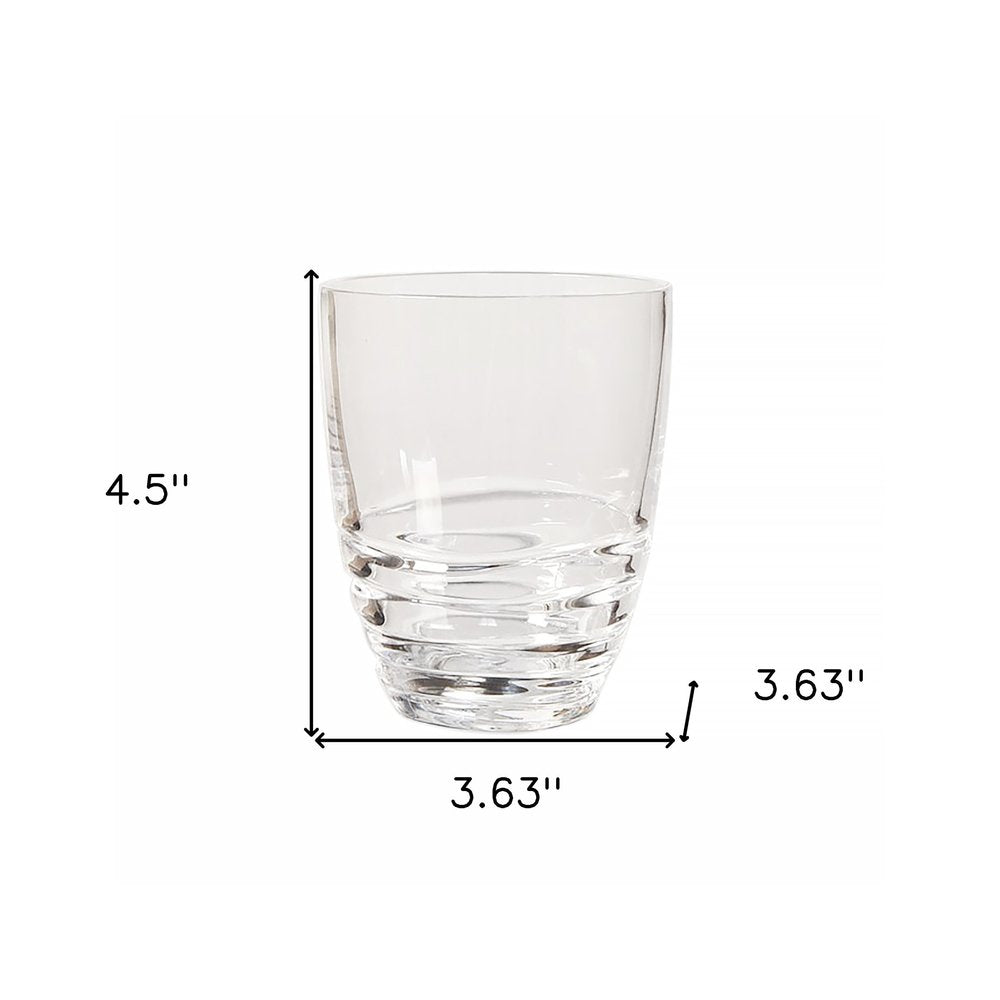 Set of Four Clear Acrylic Stemless Whiskey Glass HomeRoots