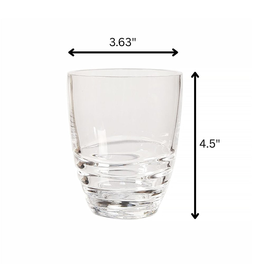 Set of Four Clear Acrylic Stemless Whiskey Glass HomeRoots