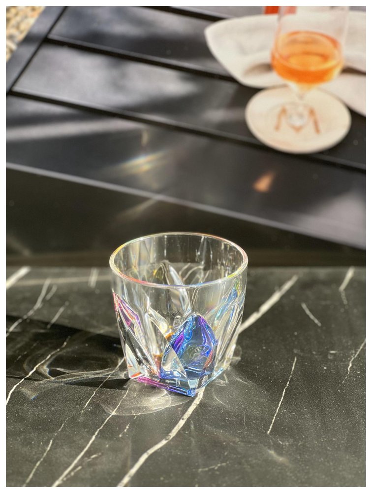 Set of Four Rainbow Geometric Acrylic Stemless Whiskey Glass — view 2