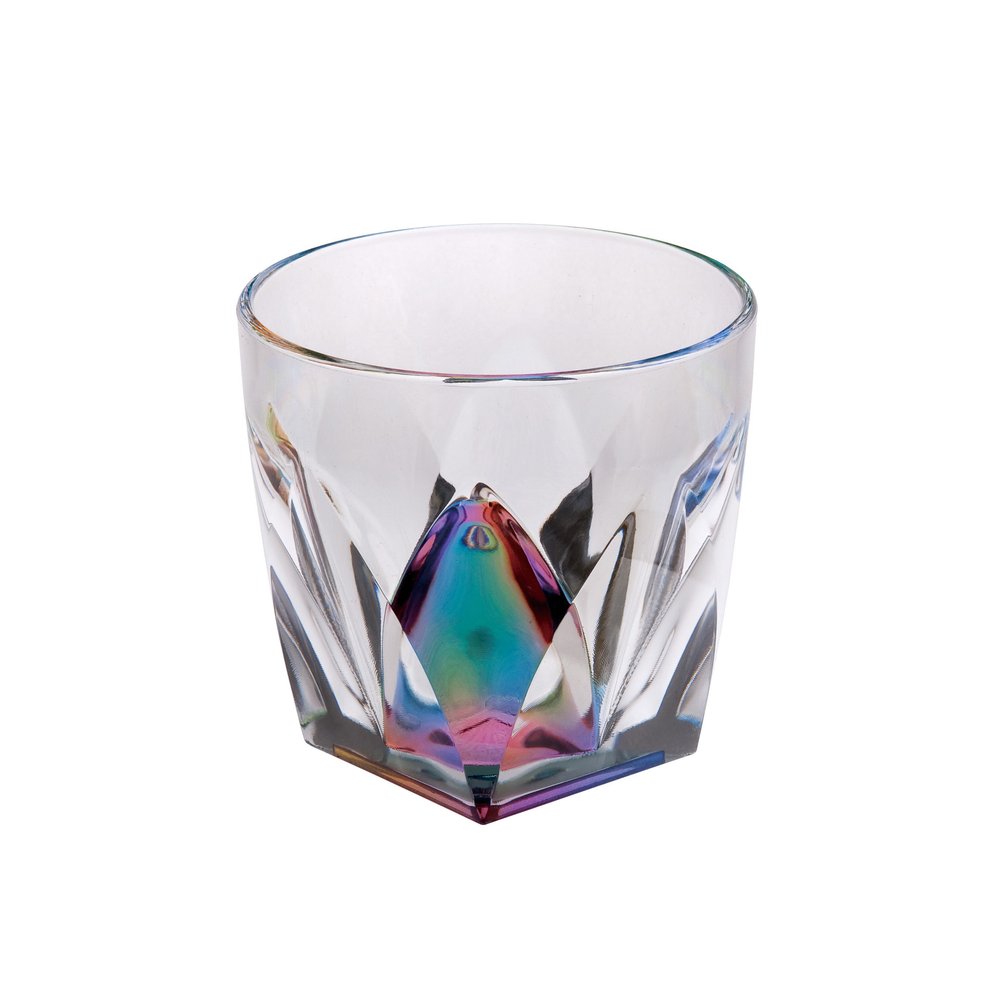 Set of Four Rainbow Geometric Acrylic Stemless Whiskey Glass — view 4