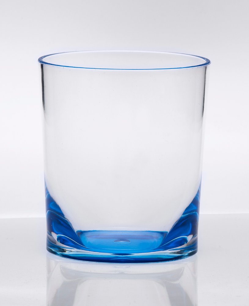 Set of Four Blue Acrylic Stemless Whiskey Glass HomeRoots