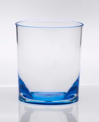 Set of Four Blue Acrylic Stemless Whiskey Glass HomeRoots