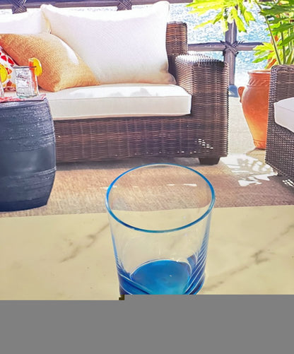 Set of Four Rainbow Geometric Acrylic Stemless Whiskey Glass HomeRoots