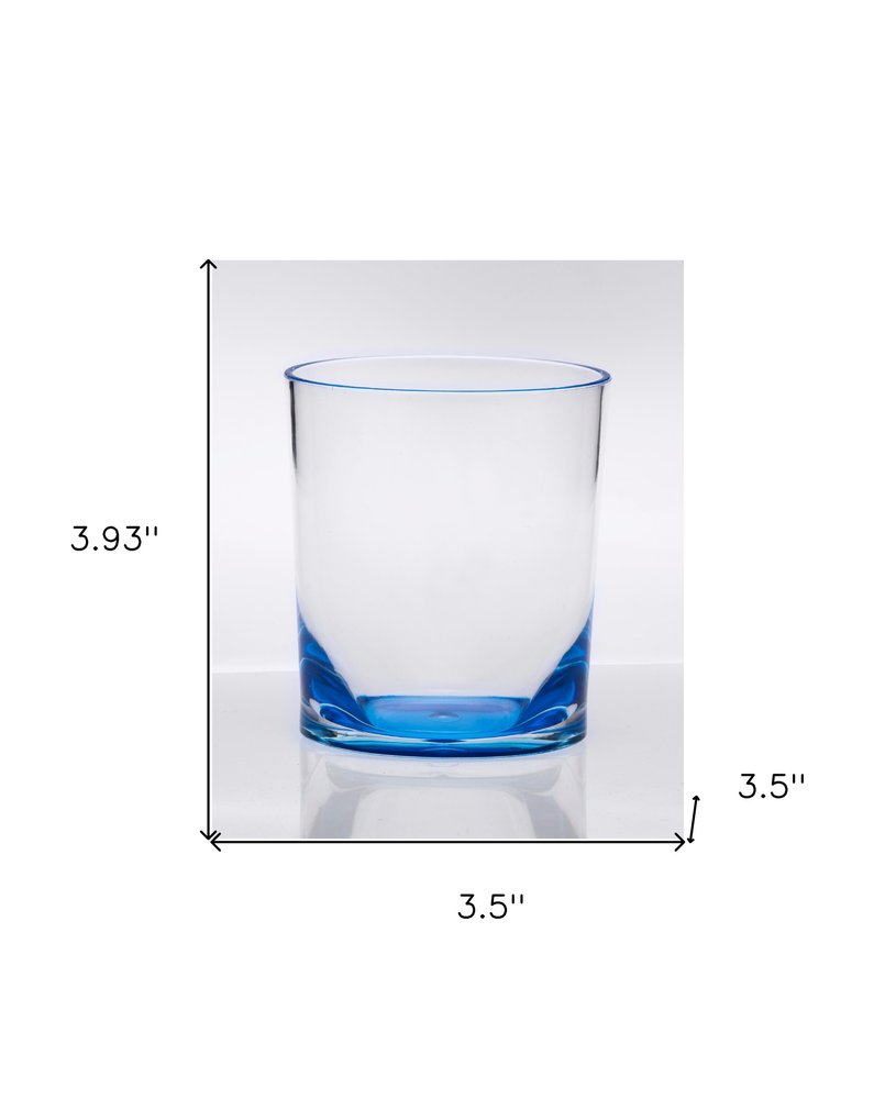 Set of Four Blue Acrylic Stemless Whiskey Glass HomeRoots