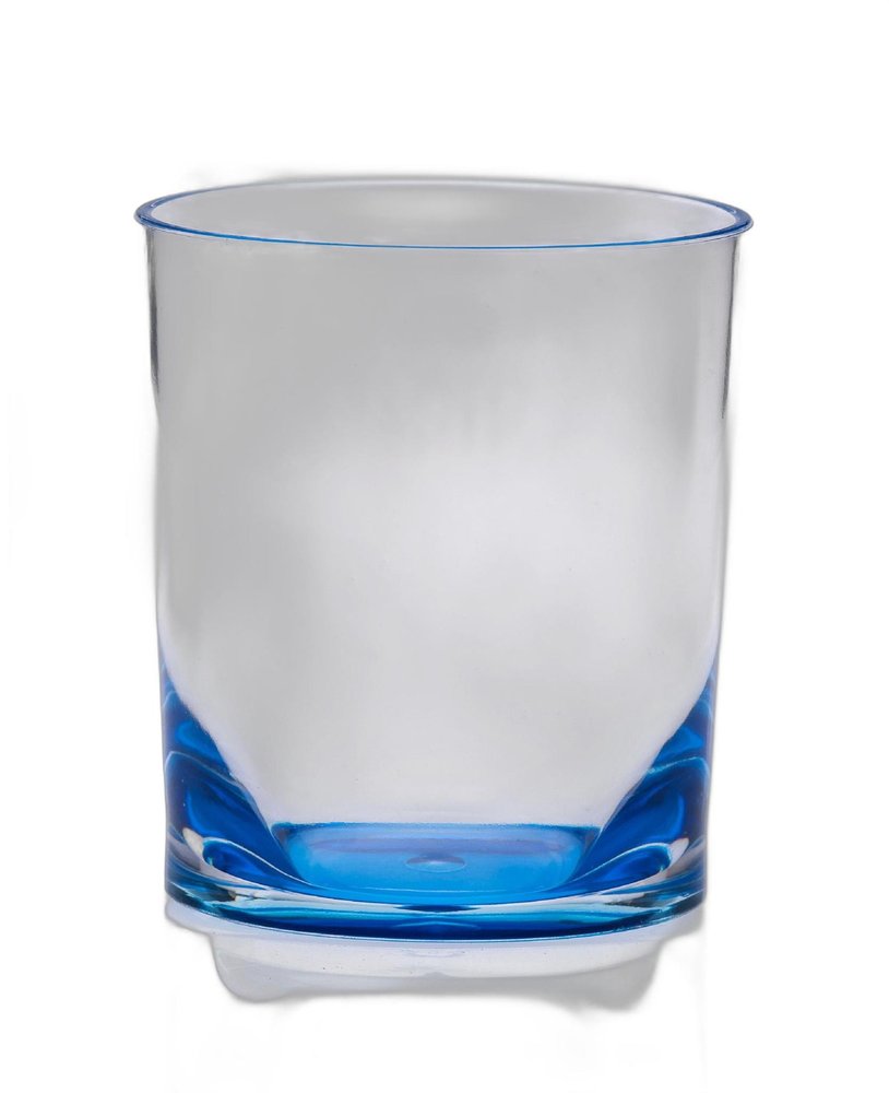 Set of Four Blue Acrylic Stemless Whiskey Glass HomeRoots