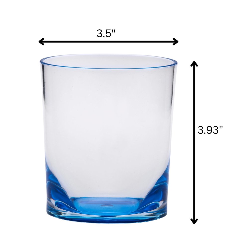 Set of Four Rainbow Geometric Acrylic Stemless Whiskey Glass HomeRoots
