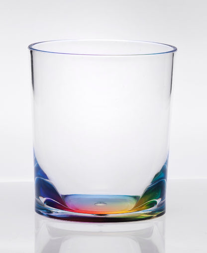 Set of Four Rainbow Geometric Acrylic Stemless Whiskey Glass