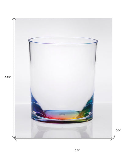 Set of Four Rainbow Geometric Acrylic Stemless Whiskey Glass