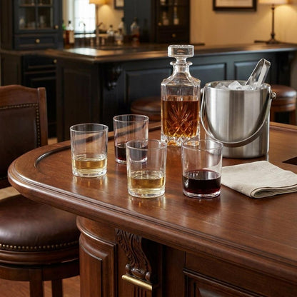 Set of Four Clear Acrylic Stemless Whiskey Glass HomeRoots