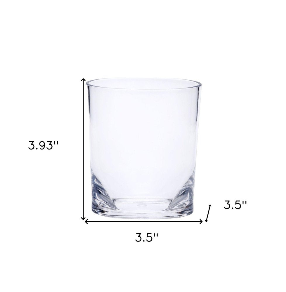 Set of Four Clear Tritan Plastic Stemless Whiskey Glass HomeRoots