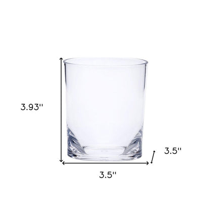 Set of Four Clear Tritan Plastic Stemless Whiskey Glass HomeRoots