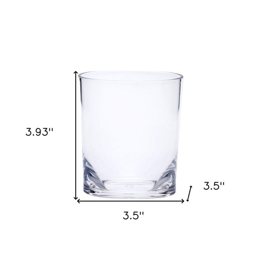 Set of Four Clear Tritan Plastic Stemless Whiskey Glass HomeRoots