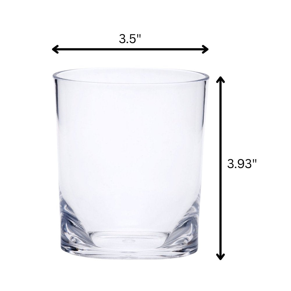 Set of Four Clear Tritan Plastic Stemless Whiskey Glass HomeRoots