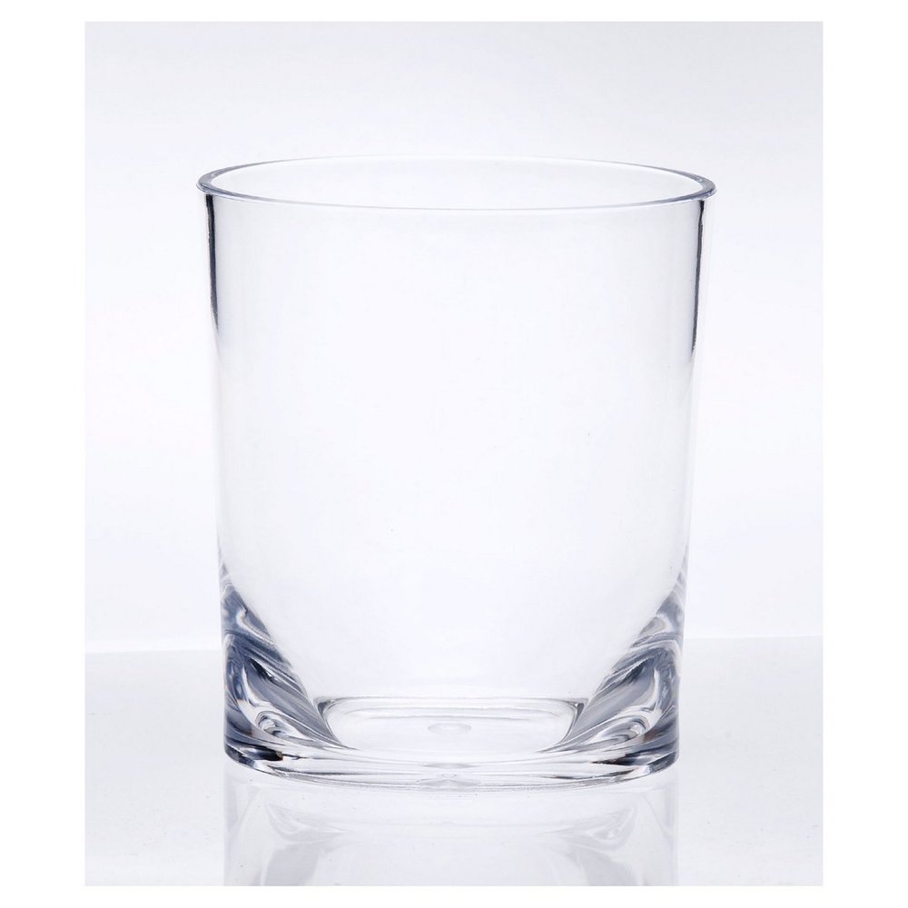 Set of Four Clear Tritan Plastic Stemless Whiskey Glass HomeRoots
