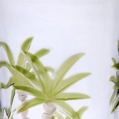 Set of Four Clear and Green Palm Tree Acrylic Highball Glasses HomeRoots