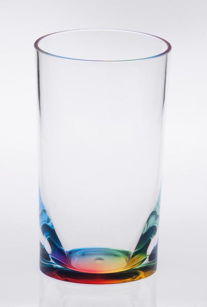 Set of Four Clear and Blue Acrylic Highball Glasses HomeRoots