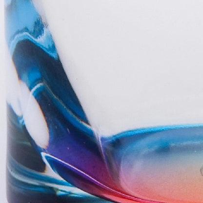 Set of Four Clear And Blue Acrylic Stemless Highball Glass HomeRoots