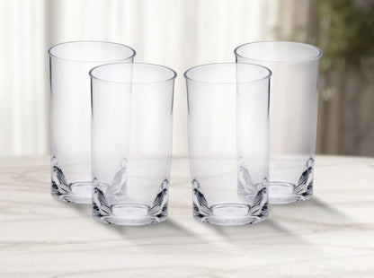 Set of Four Clear Acrylic Stemless Highball Glass HomeRoots