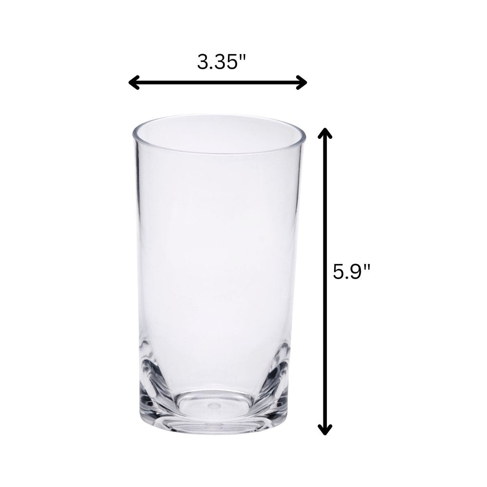 Set of Four Clear Acrylic Stemless Highball Glass HomeRoots