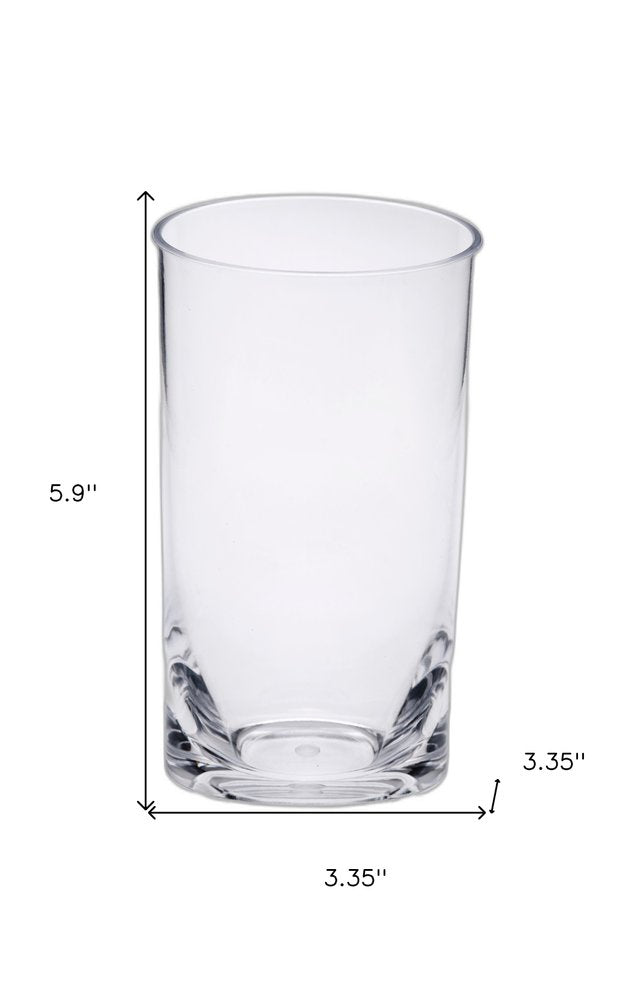 Set of Four Clear Tritan Plastic Stemless Highball Glass HomeRoots