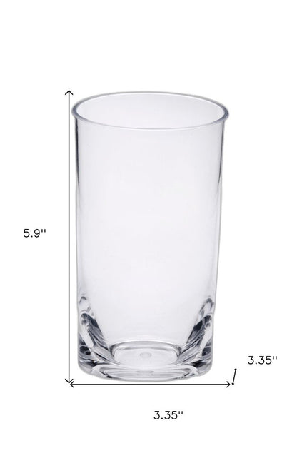 Set of Four Clear Tritan Plastic Stemless Highball Glass HomeRoots
