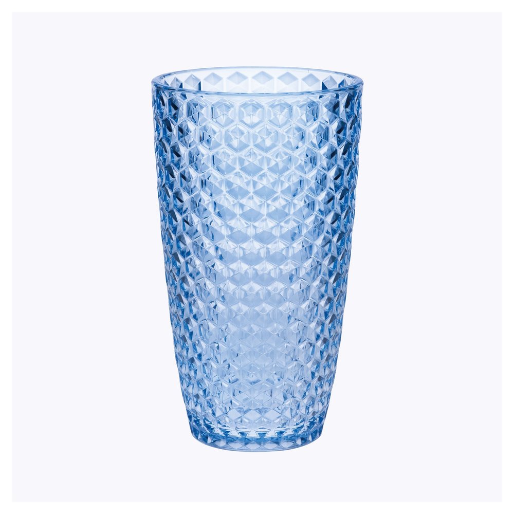 Set of Four Blue Acrylic Stemless Highball Glass HomeRoots
