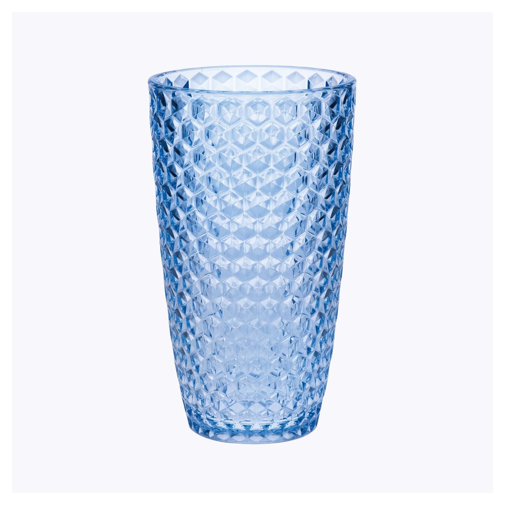 Set of Four Blue Acrylic Stemless Highball Glass HomeRoots