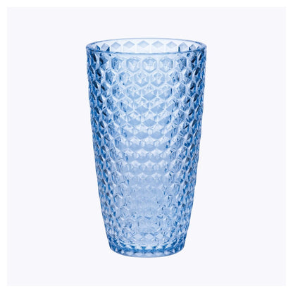 Set of Four Blue Acrylic Stemless Highball Glass HomeRoots