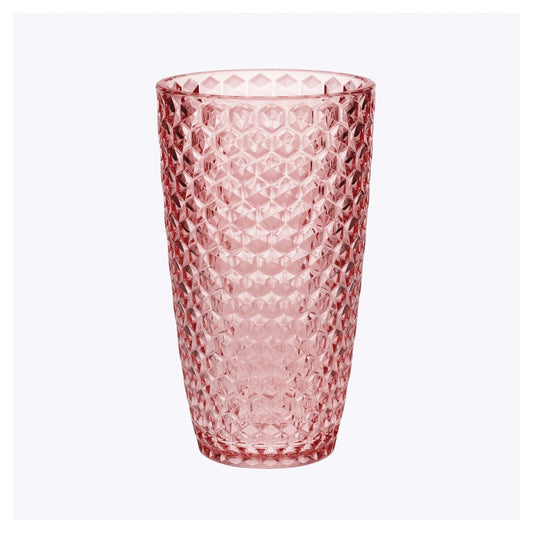 Set of Four Pink Acrylic Stemless Highball Glass HomeRoots