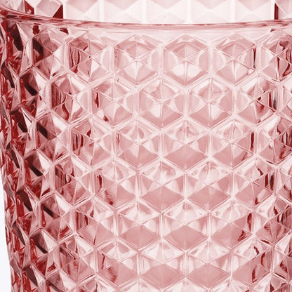 Set of Four Pink Geometric Acrylic Stemless Highball Glass HomeRoots