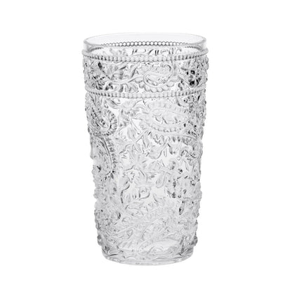 Set of Four Clear Paisley Acrylic Stemless Highball Glass HomeRoots