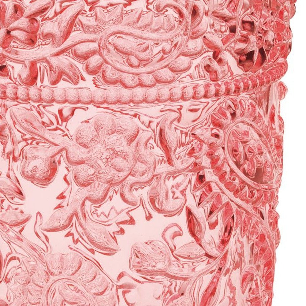 Set of Four Pink Paisley Acrylic Stemless Highball Glass HomeRoots