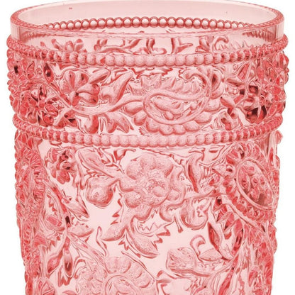 Set of Four Pink Acrylic Stemless Highball Glass HomeRoots