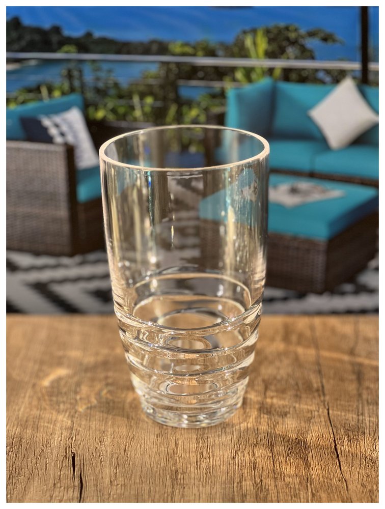 Set of Four Clear Swirl Acrylic Highball Glasses HomeRoots