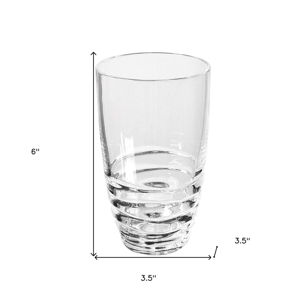 Set of Four Clear Swirl Acrylic Highball Glasses HomeRoots